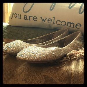 Gold flats with diamonds